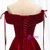 Simple Burgundy Satin Off the Shoulder Prom Dress