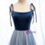 Blue Tulle Spaghetti Straps Backless Porm Dress