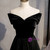 Black Tulle Velvet Off the Shoulder Prom Dress