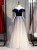 Navy Blue Velvet Tulle Spagehtti Straps Beading Prom Dress