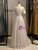 Silver Gray Sequins V-neck Short Sleeve Prom Dress