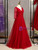 Sexy Burgundy Tulle Short Sleeve Beading Prom Dress