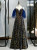 Navy Blue Spaghetti Straps Sequins Prom Dress