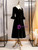 Black Velvet Short Sleeve Square Short Prom Dress