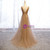 Chamapgne Tulle Appliques Beading Prom Dress