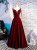 Burgundy Velvet Spaghetti Straps Prom Dress