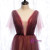 Burgundy Tulle Pleats Deep V-neck Prom Dress