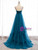 Blue Tulle High Waist Pleats Prom Dress