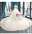 White Ball GownTulle Appliques Long Sleeve Wedding Dress