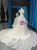 White Mermaid Tulle Satin Off the Shoulder Wedding Dress