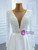 White Satin Pearls Long Sleeve Wedding Dress