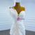 White Mermaid Satin Sequins Beading Wedding Dress With Split