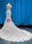 White Mermaid Tulle Appliques Wedding Dress