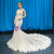 White Mermaid Tulle Appliques Wedding Dress