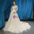 White Tulle Long Sleeve Beading Wedding Dress With Removable Train