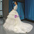 White Ball Gown Tulle Long Sleeve Wedding Dress