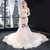 Champagme Mermaid Tulle Appliques Sexy Wedding Dress