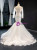 White Tulle Apploques Backless Wedding Dress With Removable Train