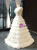 White Tulle Deep V-neck Beading Wedding Dress