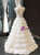 White Tulle Deep V-neck Beading Wedding Dress