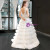 White Tulle Deep V-neck Beading Wedding Dress