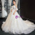 White Tulle Pleats Backless Wedding Dress