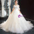 White Tulle Appliques Pleats Wedding Dress