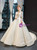 Ivory Ball Gown V-neck Long Sleeve Wedding Dress