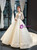 Ivory Ball Gown V-neck Long Sleeve Wedding Dress