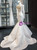 White Mermaid Sequins Cold Shoulder Long Sleeve Wedding Dress