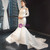 White Mermaid Sequins Cold Shoulder Long Sleeve Wedding Dress