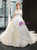 White Sequins Tulle Pleats Sweetheart Wedding Dress