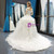 White Tulle Lace Off the Shoulder Beading Wedding Dress