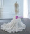 White Illusion Tulle Long Sleeve Pearls Wedding Dress