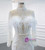 White Mermaid Tulle Long Sleeve Backless Pearls Wedding Dress