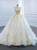 White Tulle V-neck Appliques Beading Wedding Dress