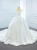 White Satin Strapless Wedding Dress With Train