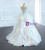 White Ball Gown Organza Beading Wedding Dress