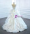 White Ball Gown Organza Beading Wedding Dress