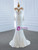 White Mermaid High Neck Long Sleeve Wedding Dress With Removable Train