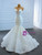 White Mermaid Tulle Beading Cap Sleeve Wedding Dress