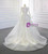 White Mermaid Sequins Beading Long Sleeve Wedding Dress With Removable Train