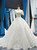 White Tulle Appliques Short Sleeve Wedding Dress