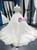 White Tulle Appliques Short Sleeve Wedding Dress