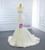 White Mermaid Satin Appliques Wedding Dress With Removable Train