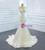 White Mermaid Satin Appliques Wedding Dress With Removable Train