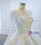 White Ball Gown Appliques Beading Long Sleeve Wedding Dress