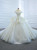 White Ball Gown Tulle Off the Shoulder Appliques Wedding Dress