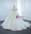 White Tulle Sequins Appliques Off the Shoulder Wedding Dress