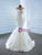 White Mermaid Tulle Appliques Long Sleeve Wedding Dress Removable Train